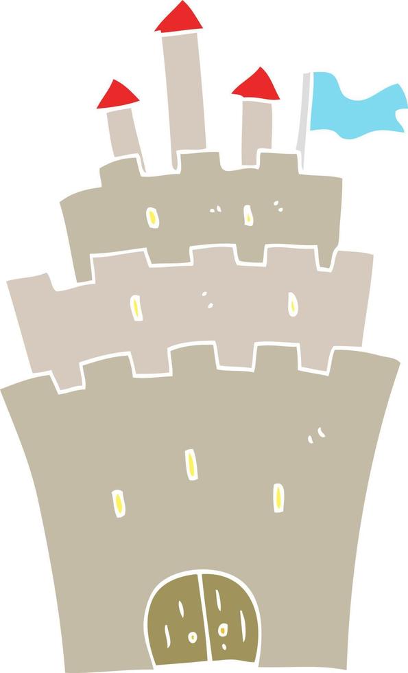 flat color illustration of a cartoon castle vector