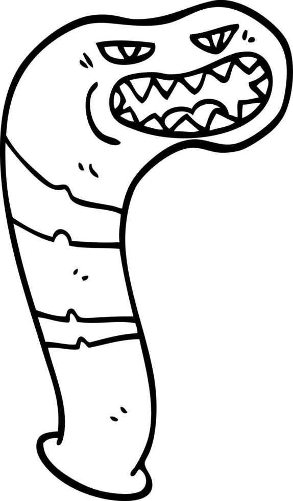 line drawing cartoon monster leech vector