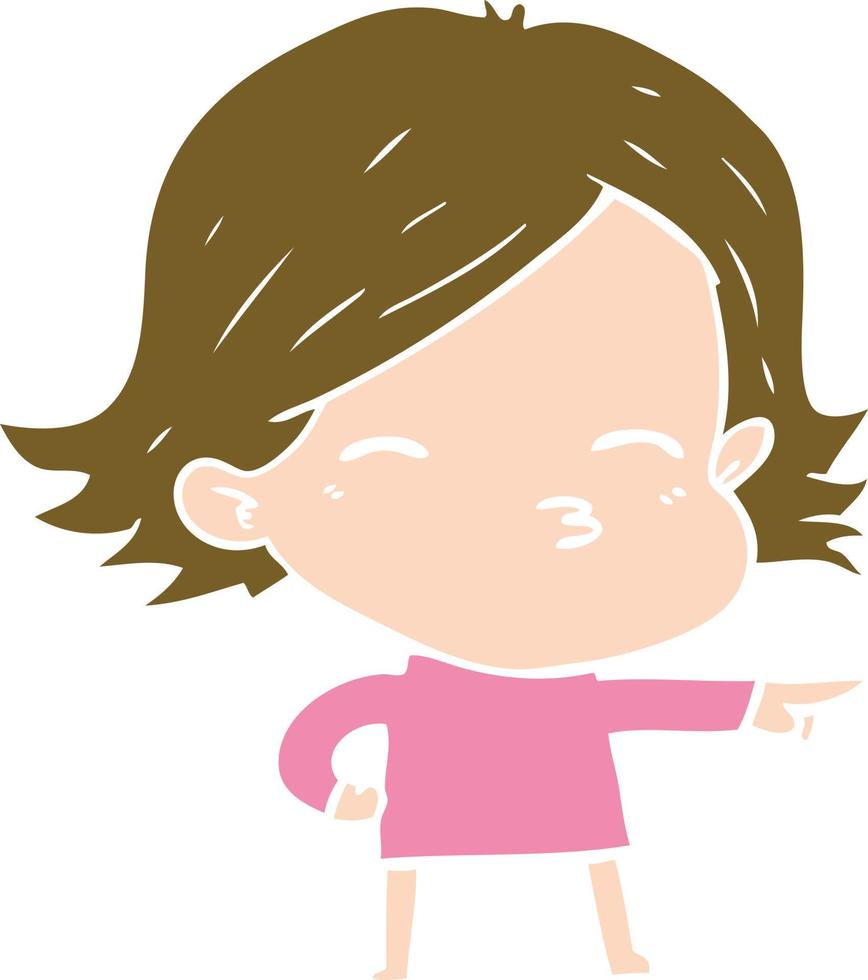 flat color style cartoon woman pointing vector