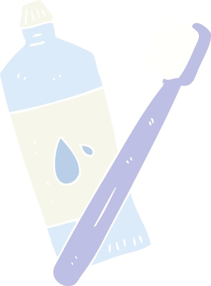 flat color illustration of a cartoon toothbrush vector