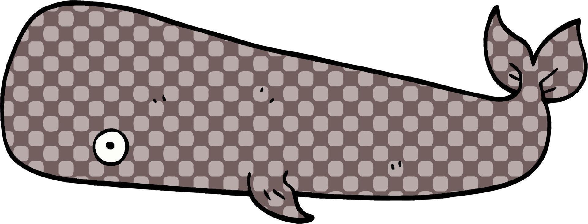 cartoon doodle whale vector