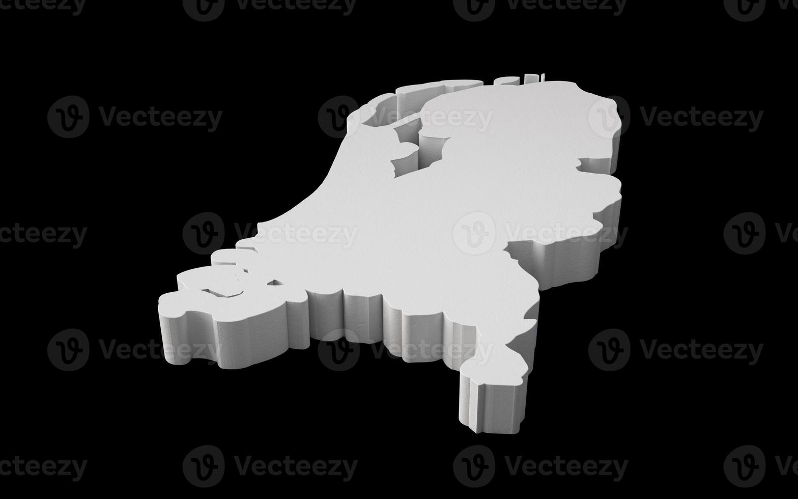 Netherlands 3D map Geography Cartography and topology map 3D illustration photo