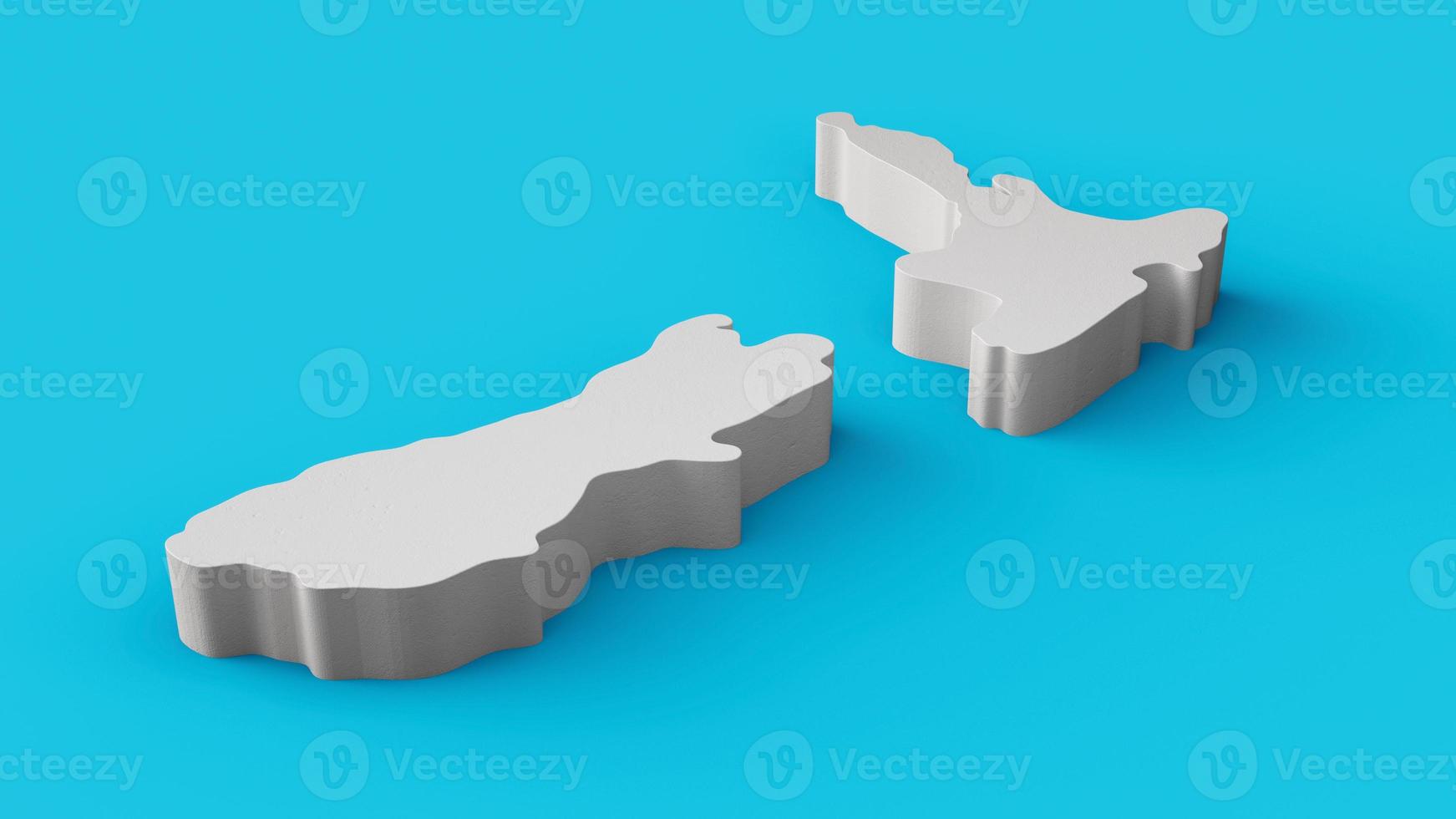 New Zealand 3D map Geography Cartography and topology map 3D illustration photo