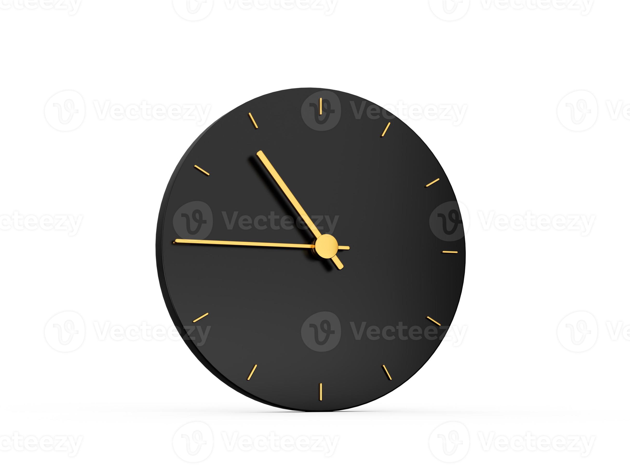 Premium Gold Clock icon isolated 10 45 o clock quarter to eleven on