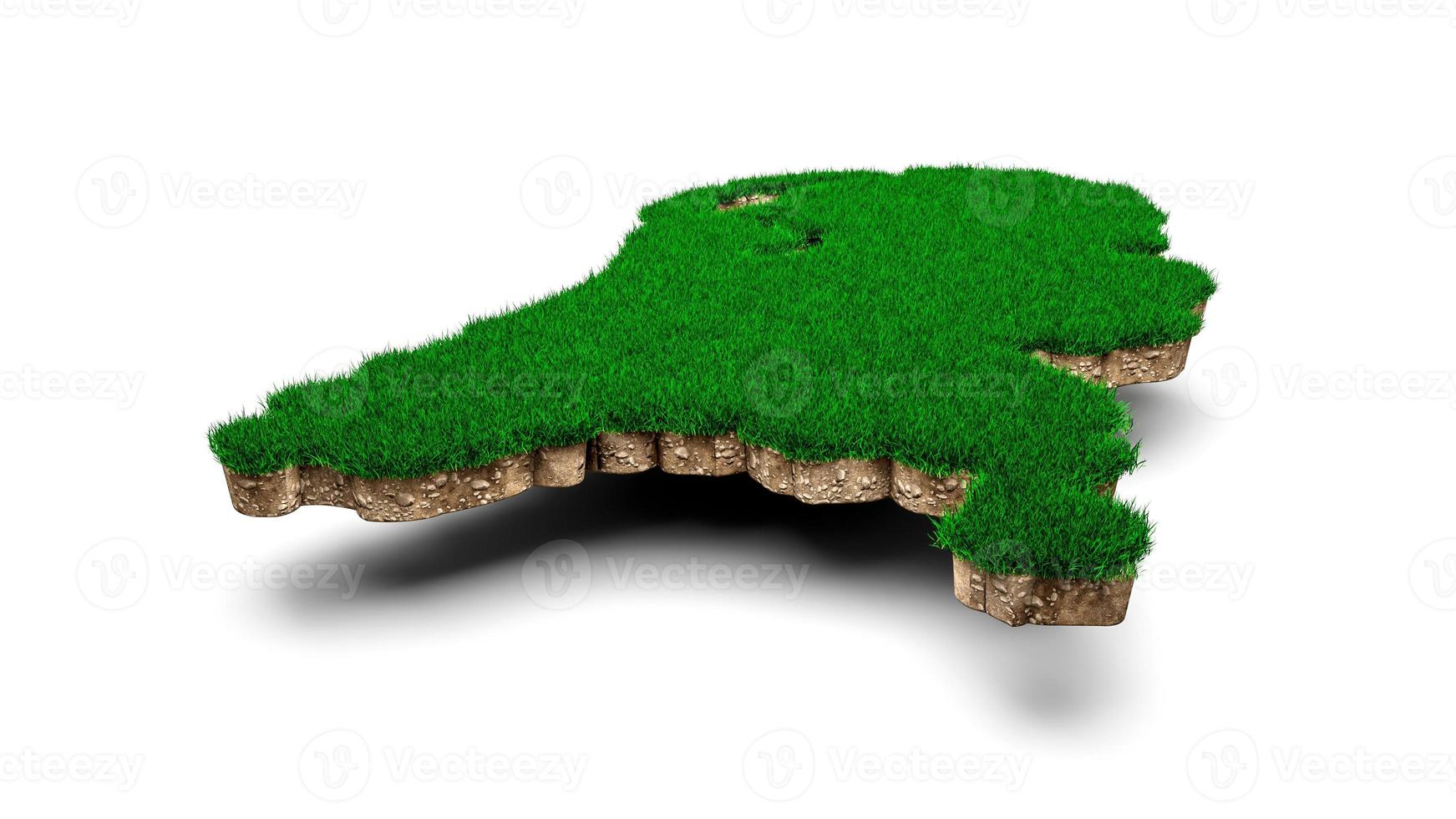 Netherlands map soil land geology cross section with green grass 3d illustration photo