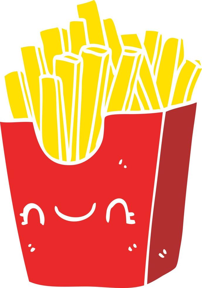 flat color style cartoon fries in box vector