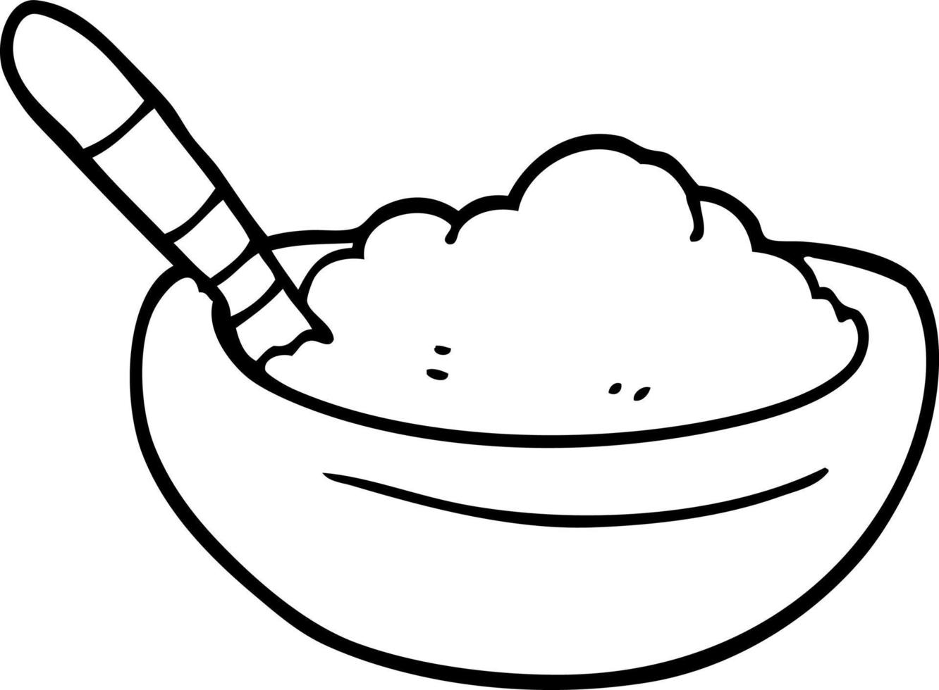 line drawing cartoon bowl of polenta vector