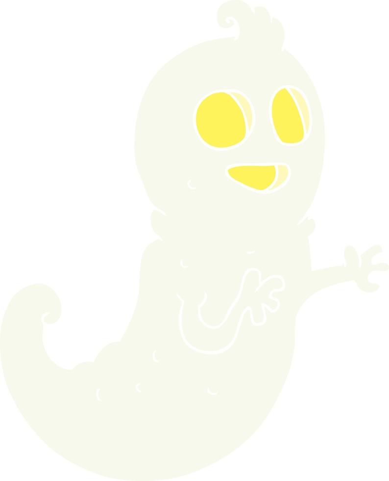 flat color illustration of a cartoon ghost vector