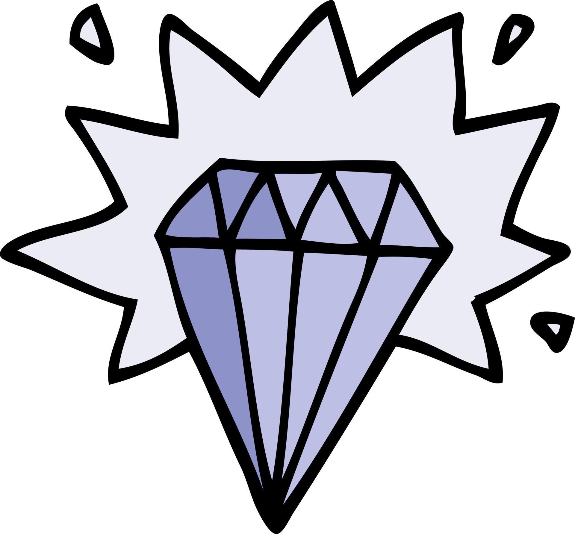 cartoon doodle tattoo diamond 12199322 Vector Art at Vecteezy