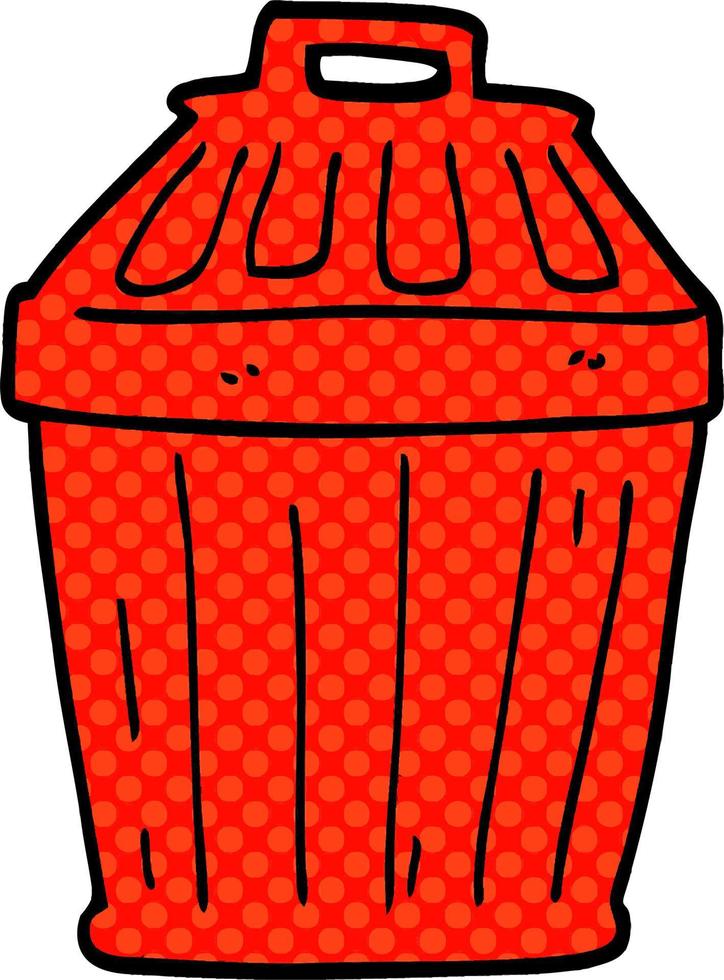 cartoon doodle waste bin vector