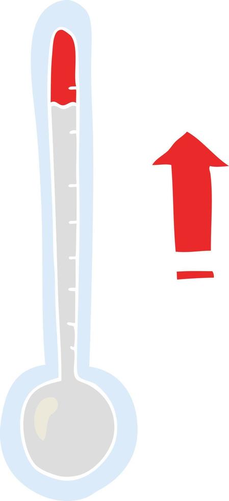 flat color illustration of a cartoon rising temperature vector