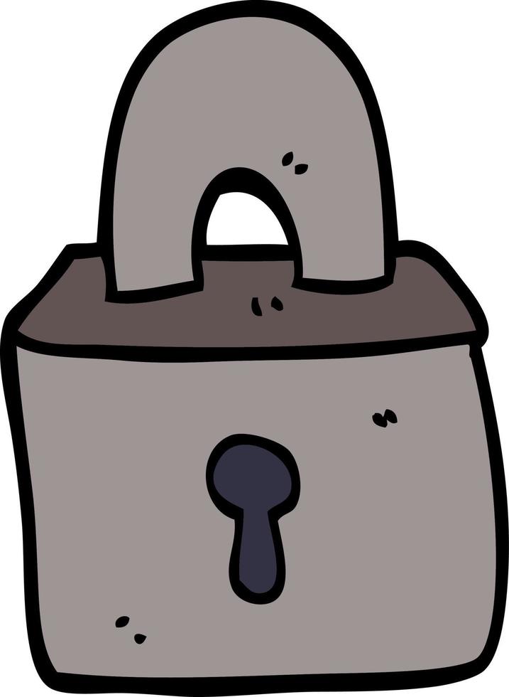 cartoon doodle padlock vector