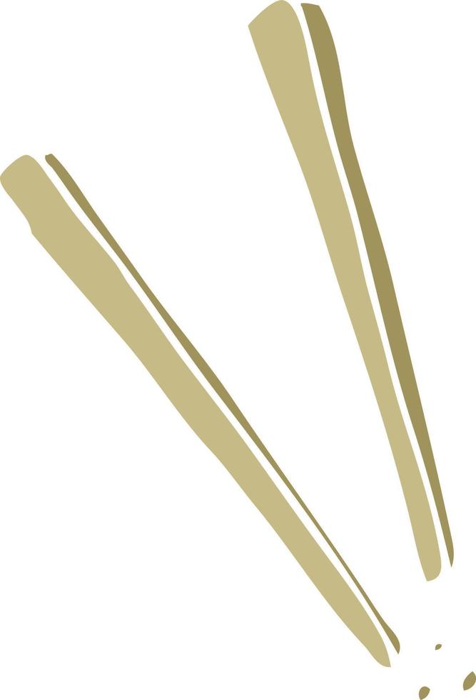cartoon doodle wooden chopsticks vector
