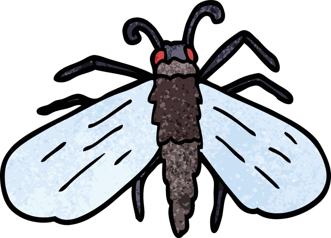 caricatura, garabato, mosca vector