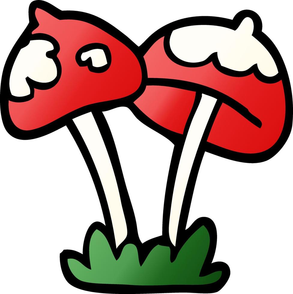 cartoon doodle mushroom vector