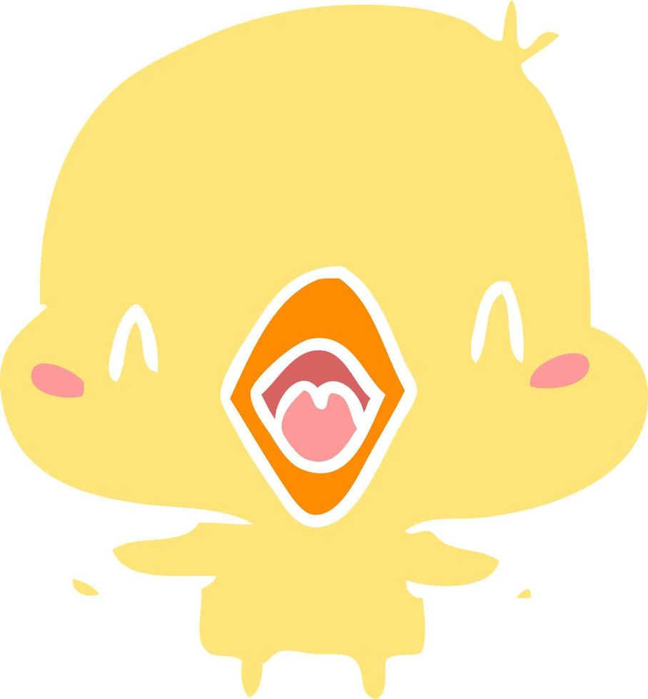 flat color style cartoon happy bird vector