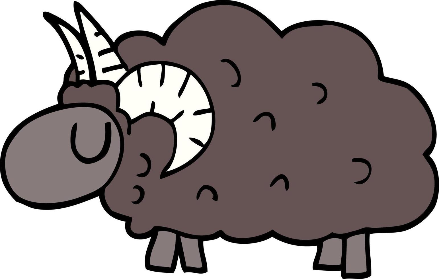 cartoon doodle black sheep vector