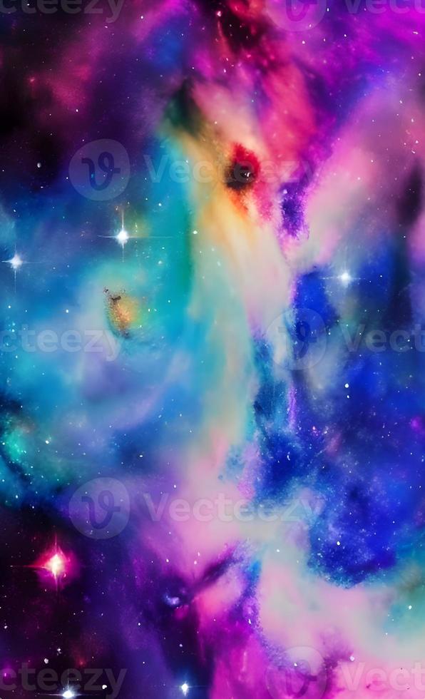 An abstract nebula in outer space and galaxies background of 3D render, suitable for a mobile screen, phone desktop, landing page, UI UX, and wallpaper. photo