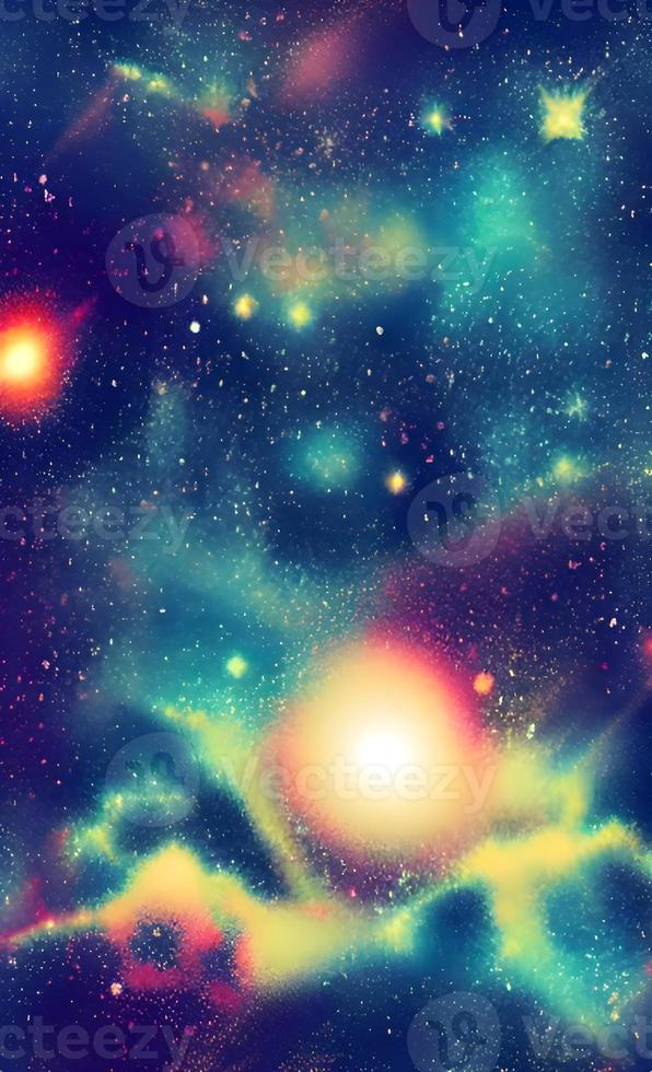 An abstract nebula in outer space and galaxies background of 3D render, suitable for a mobile screen, phone desktop, landing page, UI UX, and wallpaper. photo