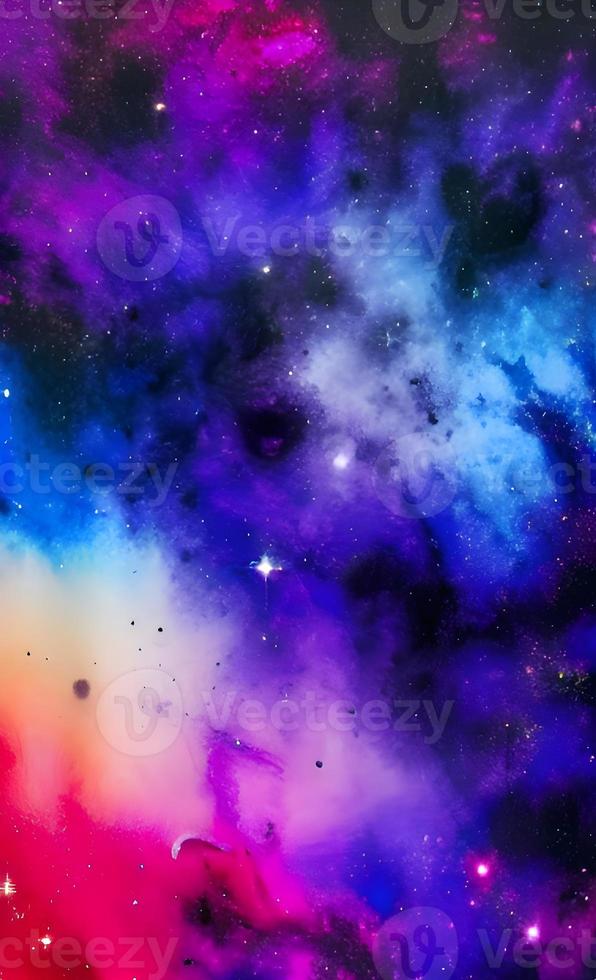 An abstract nebula in outer space and galaxies background of 3D render, suitable for a mobile screen, phone desktop, landing page, UI UX, and wallpaper. photo
