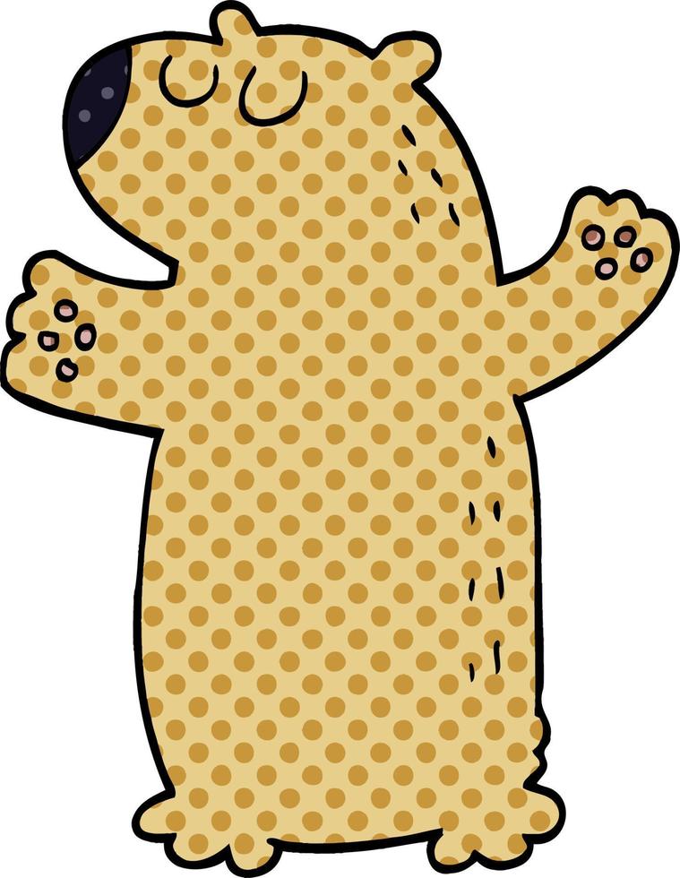 cartoon doodle bear standing vector