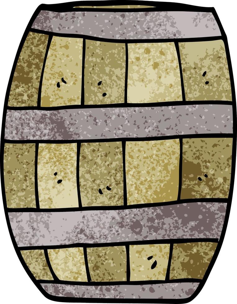 cartoon doodle beer barrel vector