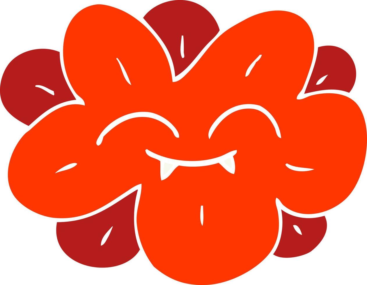 cartoon doodle flower with face vector