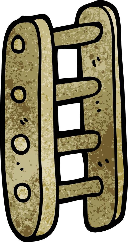cartoon doodle tall ladder vector