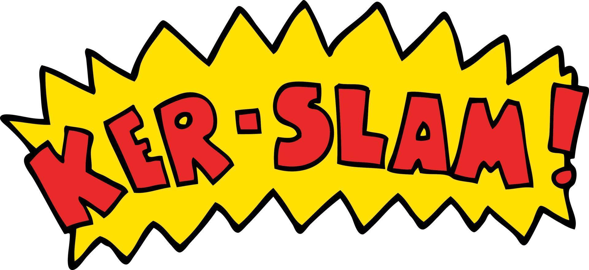 cartoon doodle word ker-slam vector