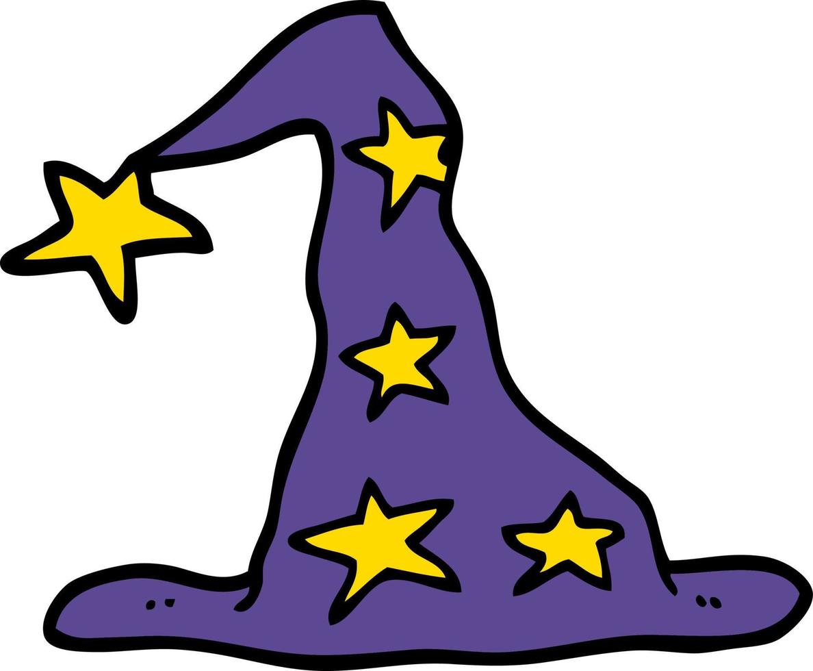 cartoon doodle wizard hat vector