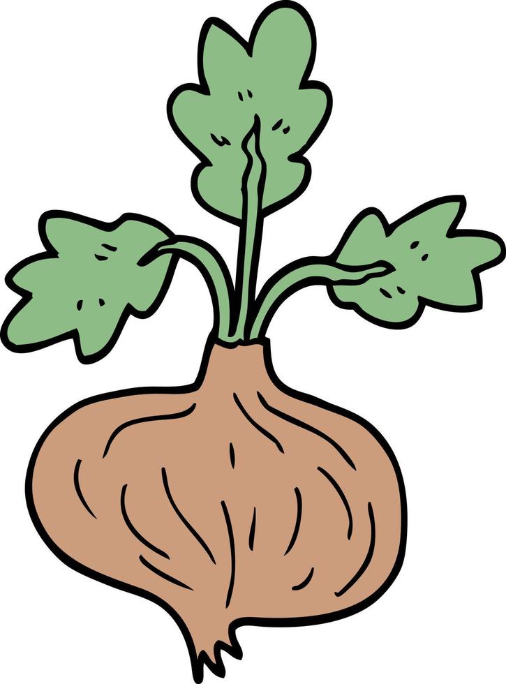 cartoon doodle old onion vector