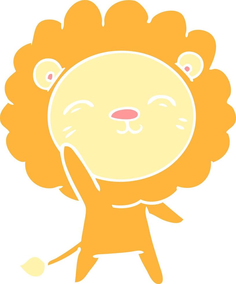 flat color style cartoon lion vector