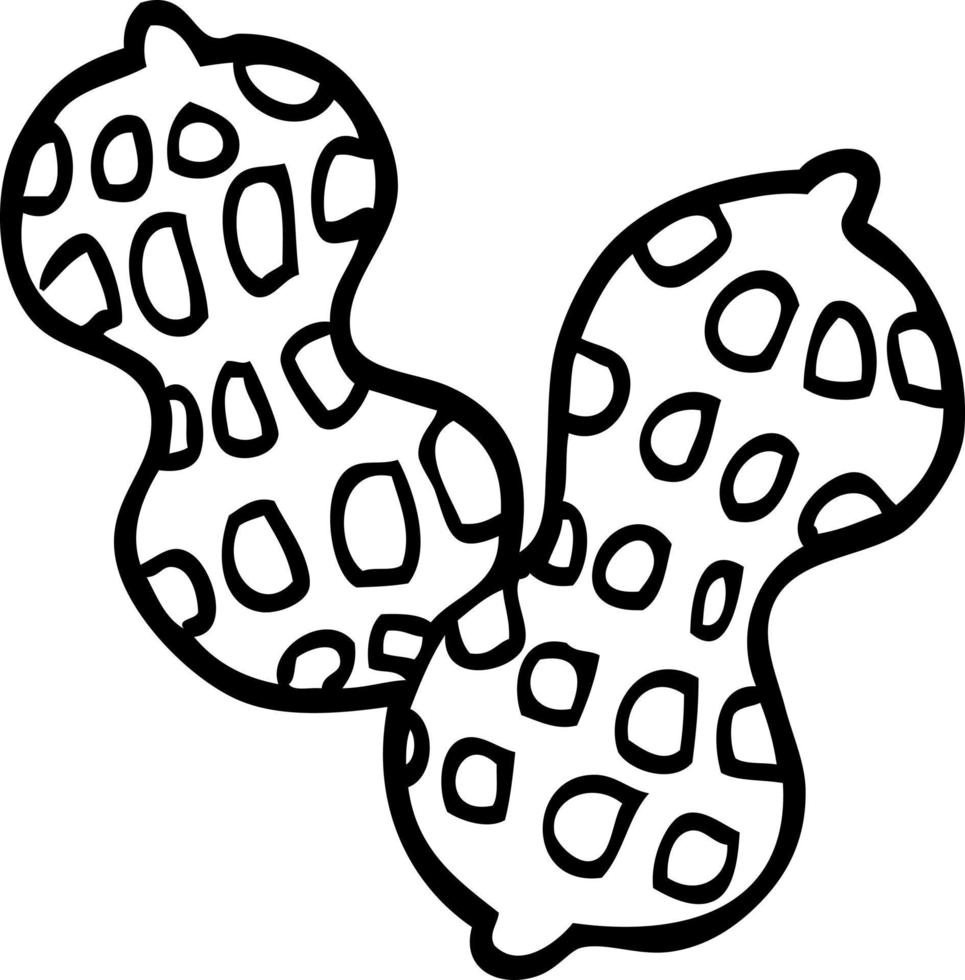 line drawing cartoon peanut vector