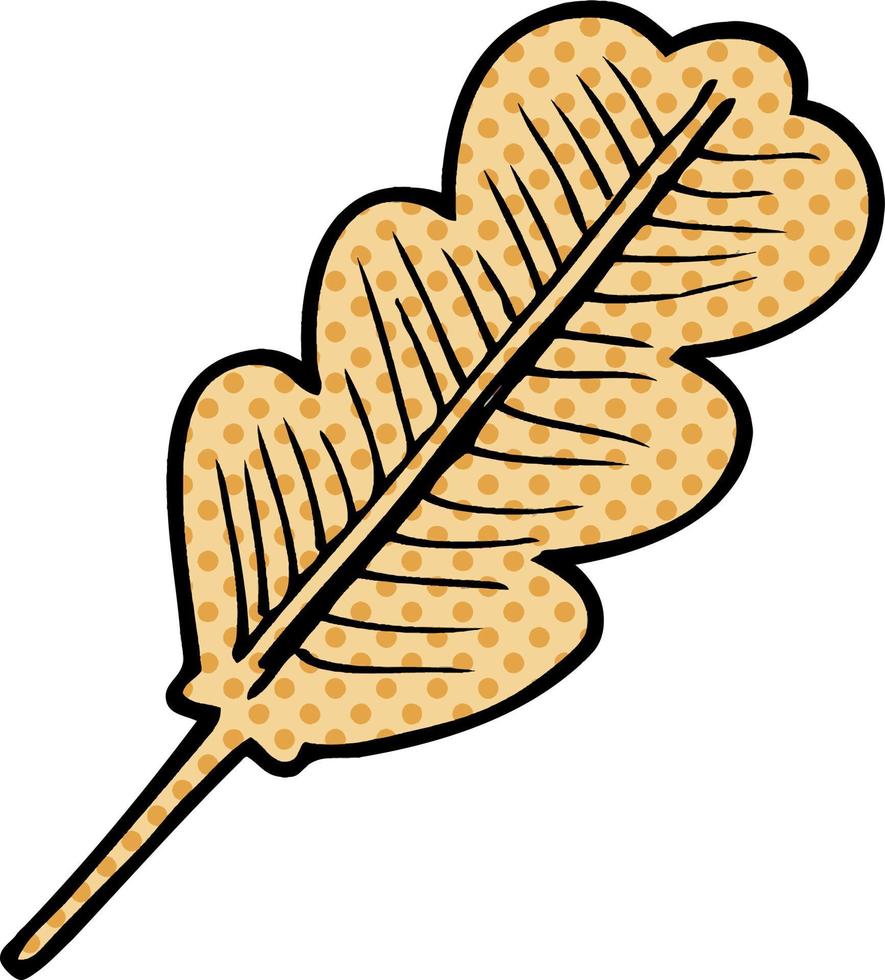 cartoon doodle of a fallen leaf vector