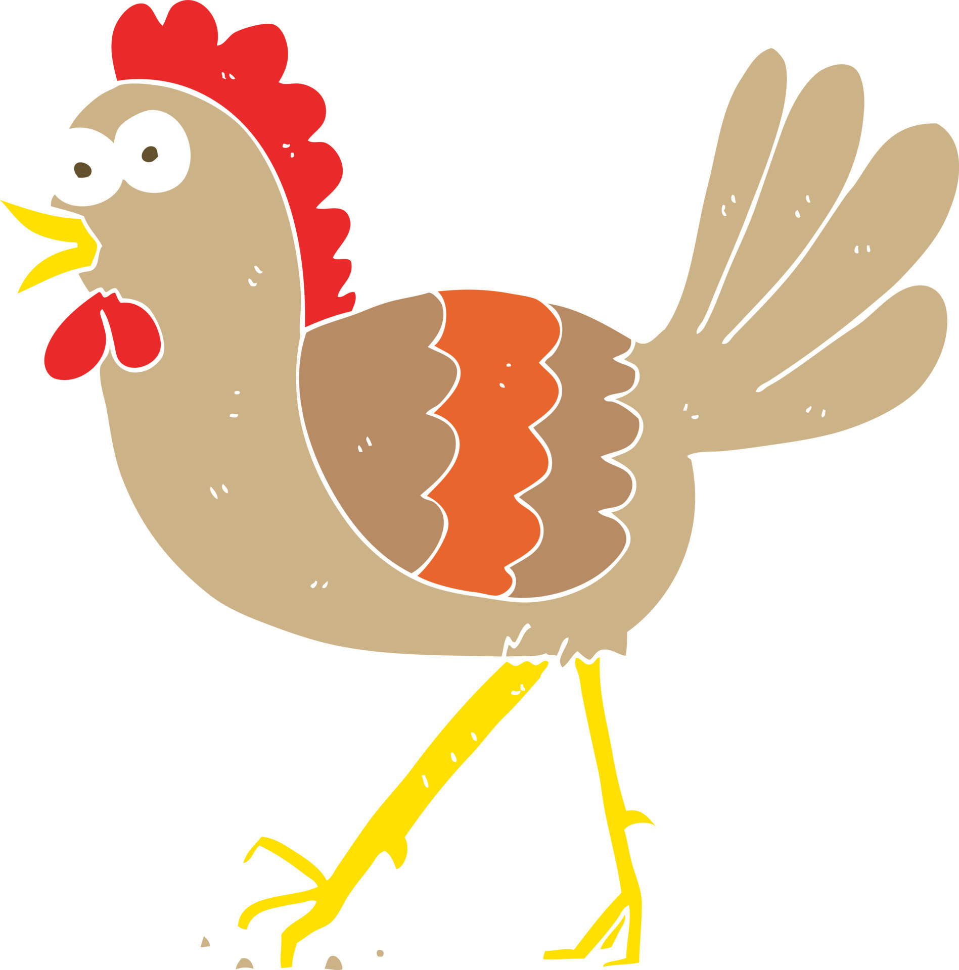 Ilustraci n De Color Plano De Un Pollo De Dibujos Animados 12200319 ilustraci-n-de-color-plano-de-un-pollo-de-dibujos-animados-12200319