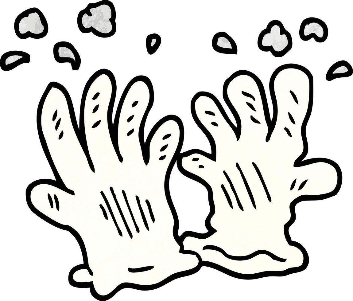 cartoon doodle sterile gloves vector