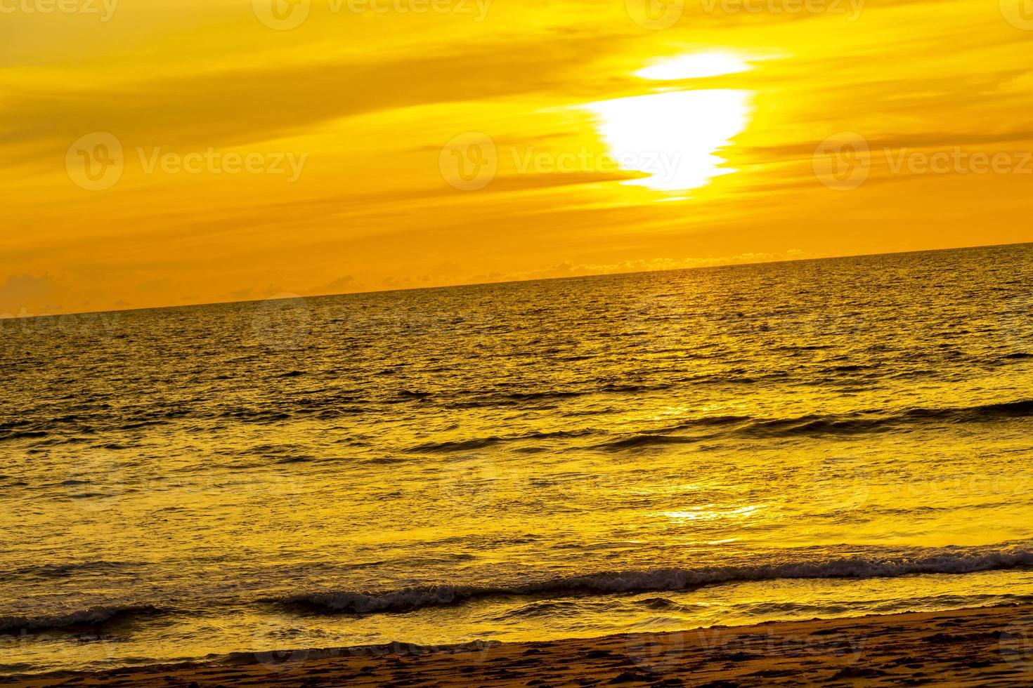 Beautiful stunning colorful and golden sunset at Phuket island Thailand. photo