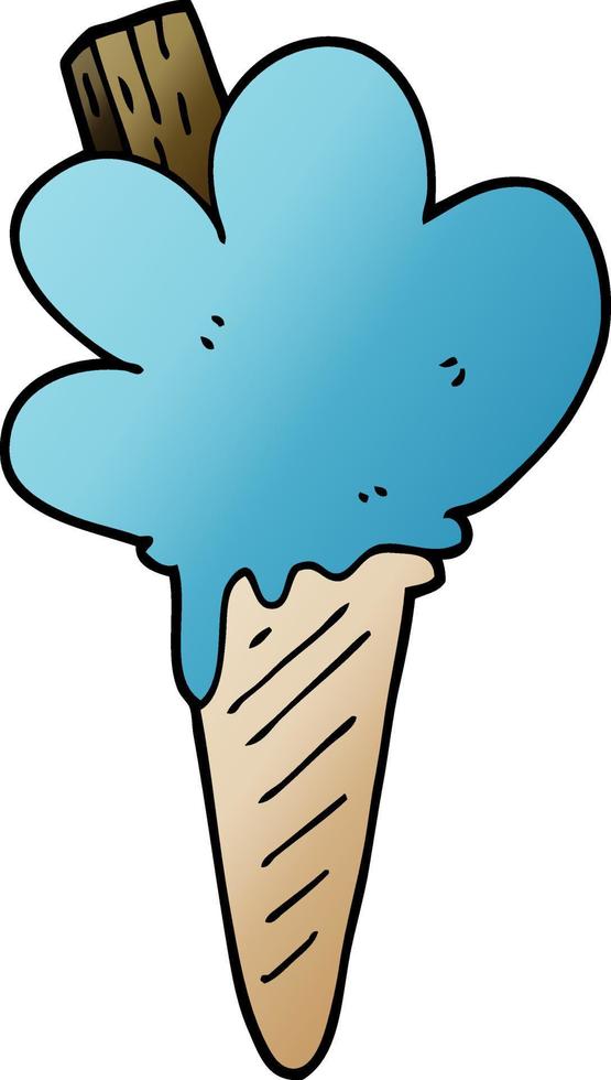 cartoon doodle ice cream cone vector