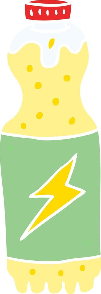 flat color style cartoon soda bottle vector