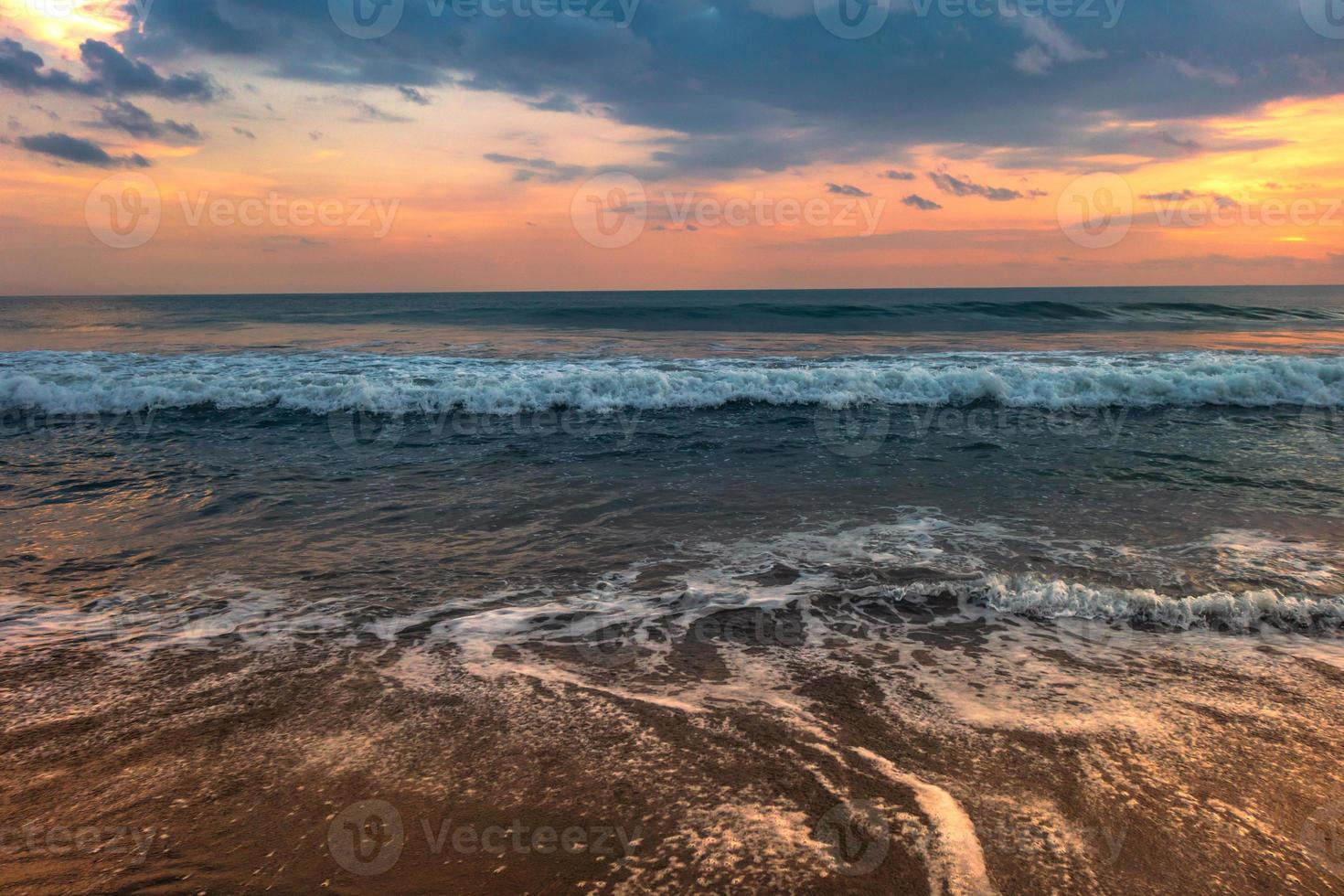 Beautiful beach sunset panorama photo