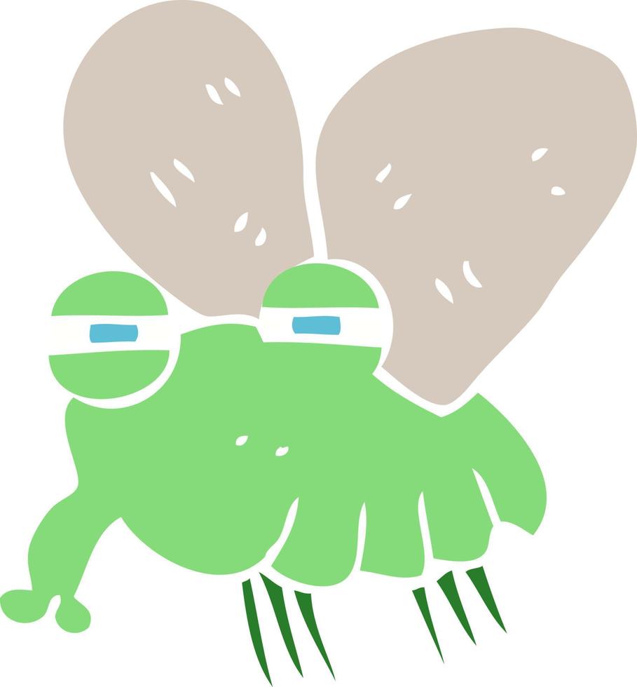 ilustración de color plano de una mosca de dibujos animados vector