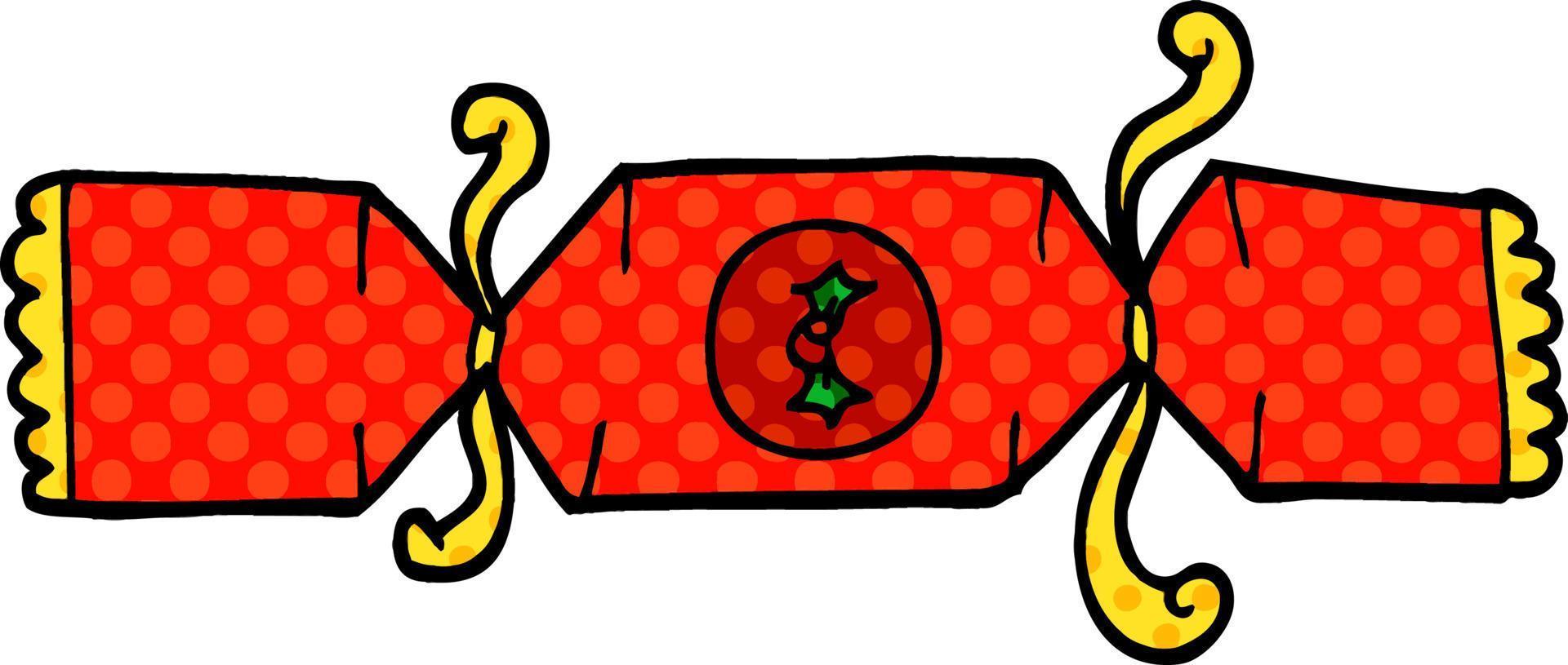 cartoon doodle christmas cracker vector