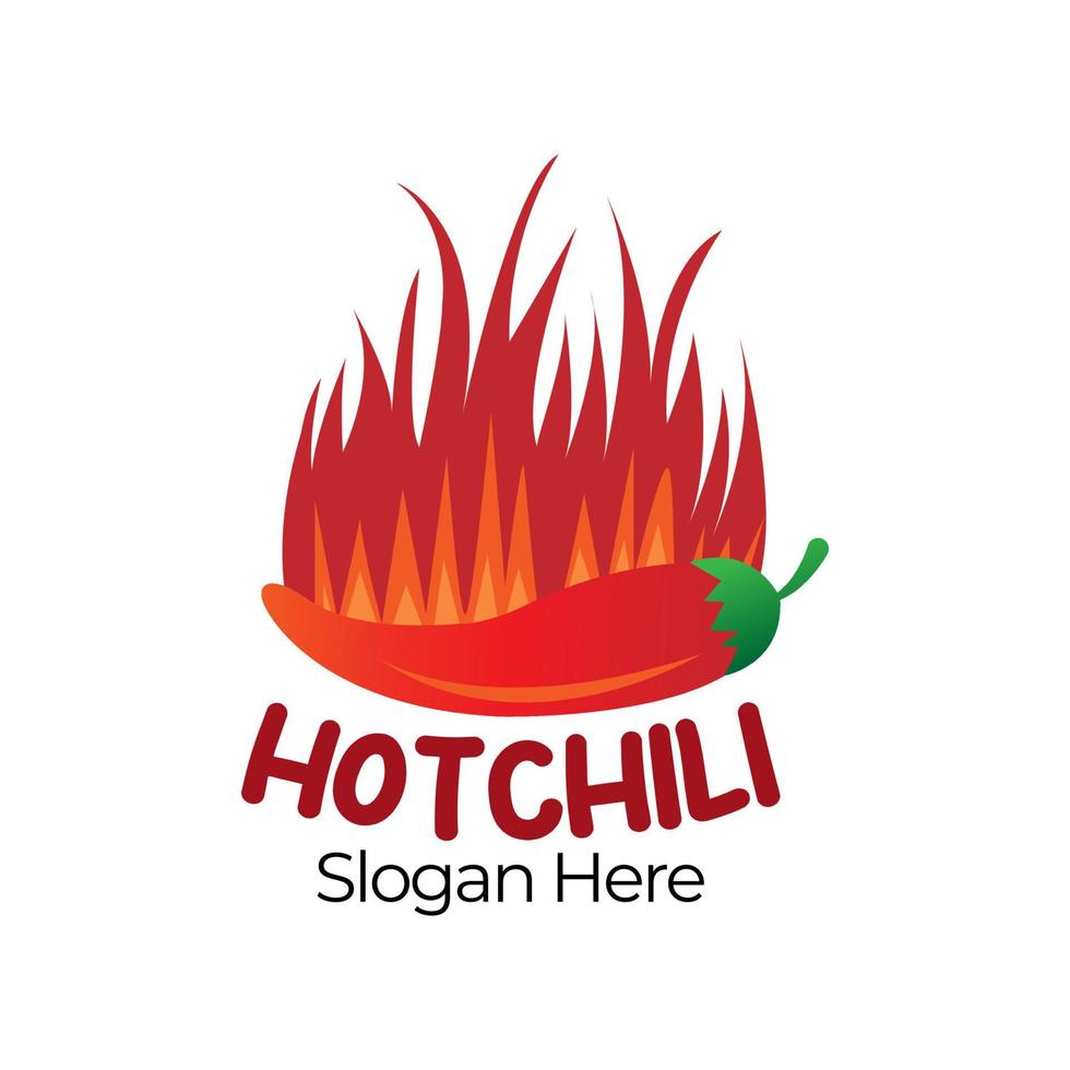 vector de concepto de diseños de logotipo de chili rojo caliente. plantilla de diseños de logotipo de pimienta picante