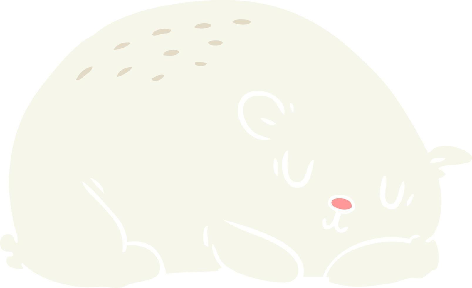 flat color style cartoon sleepy polar bear vector