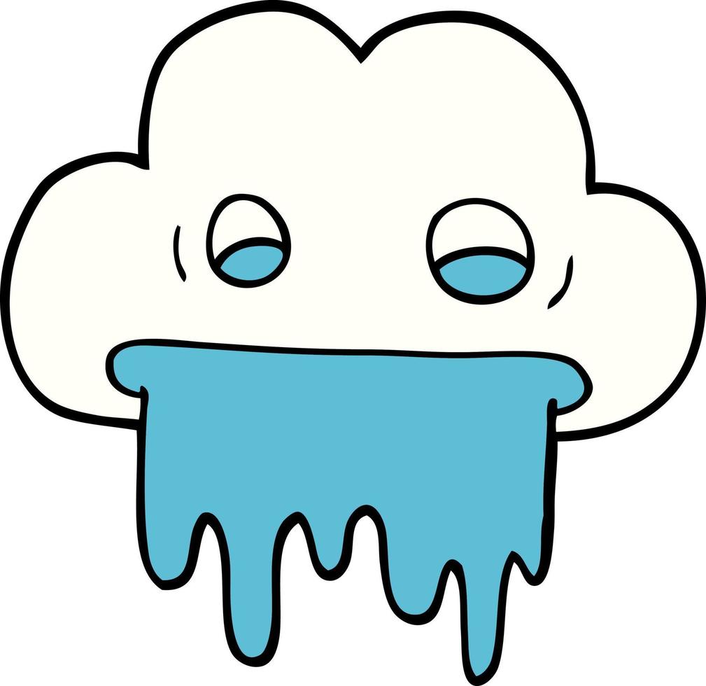 cartoon doodle rain cloud vector