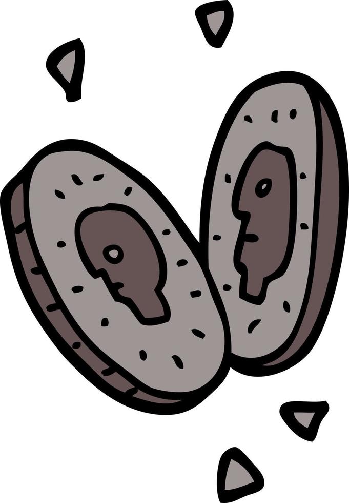 cartoon doodle money coins vector