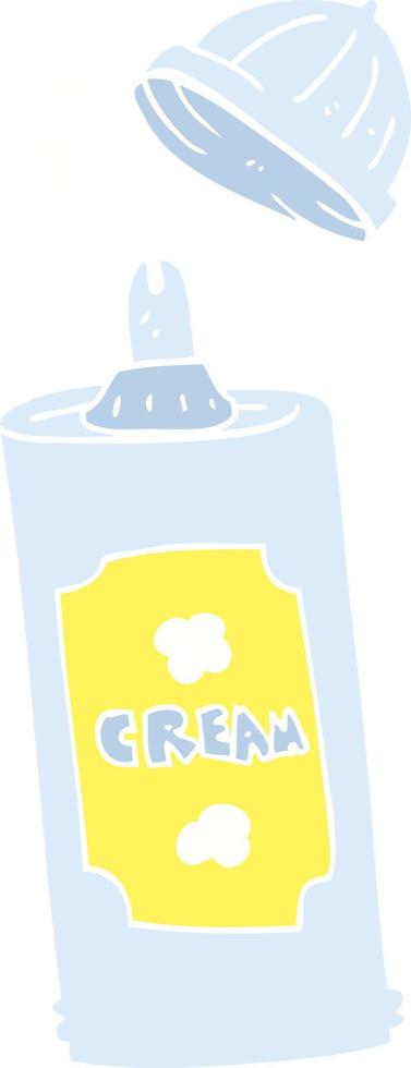 flat color illustration of a cartoon spray whipped cream vector