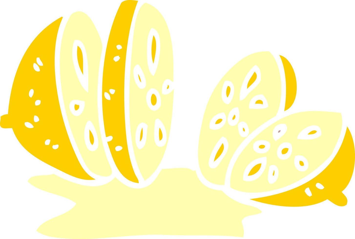 cartoon doodle sliced lemon vector