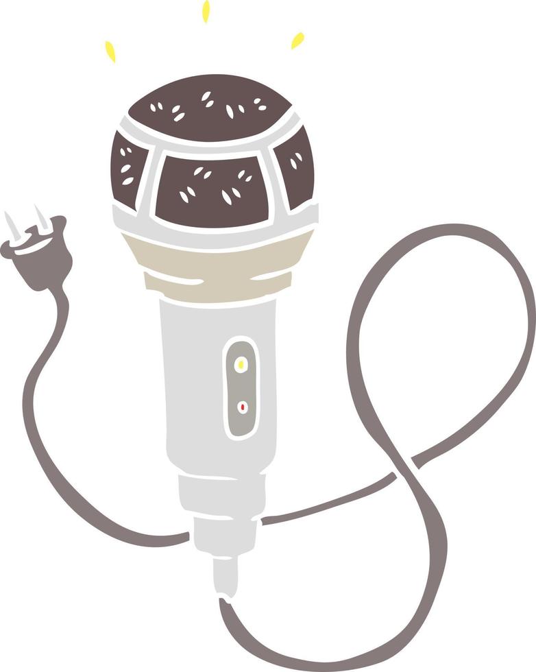 flat color style cartoon microphone vector