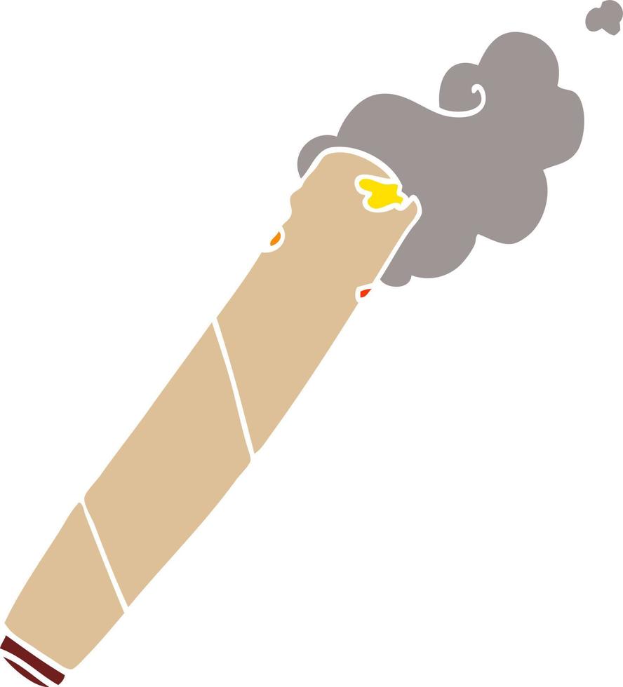 caricatura, garabato, enrollado, cigarrillo vector